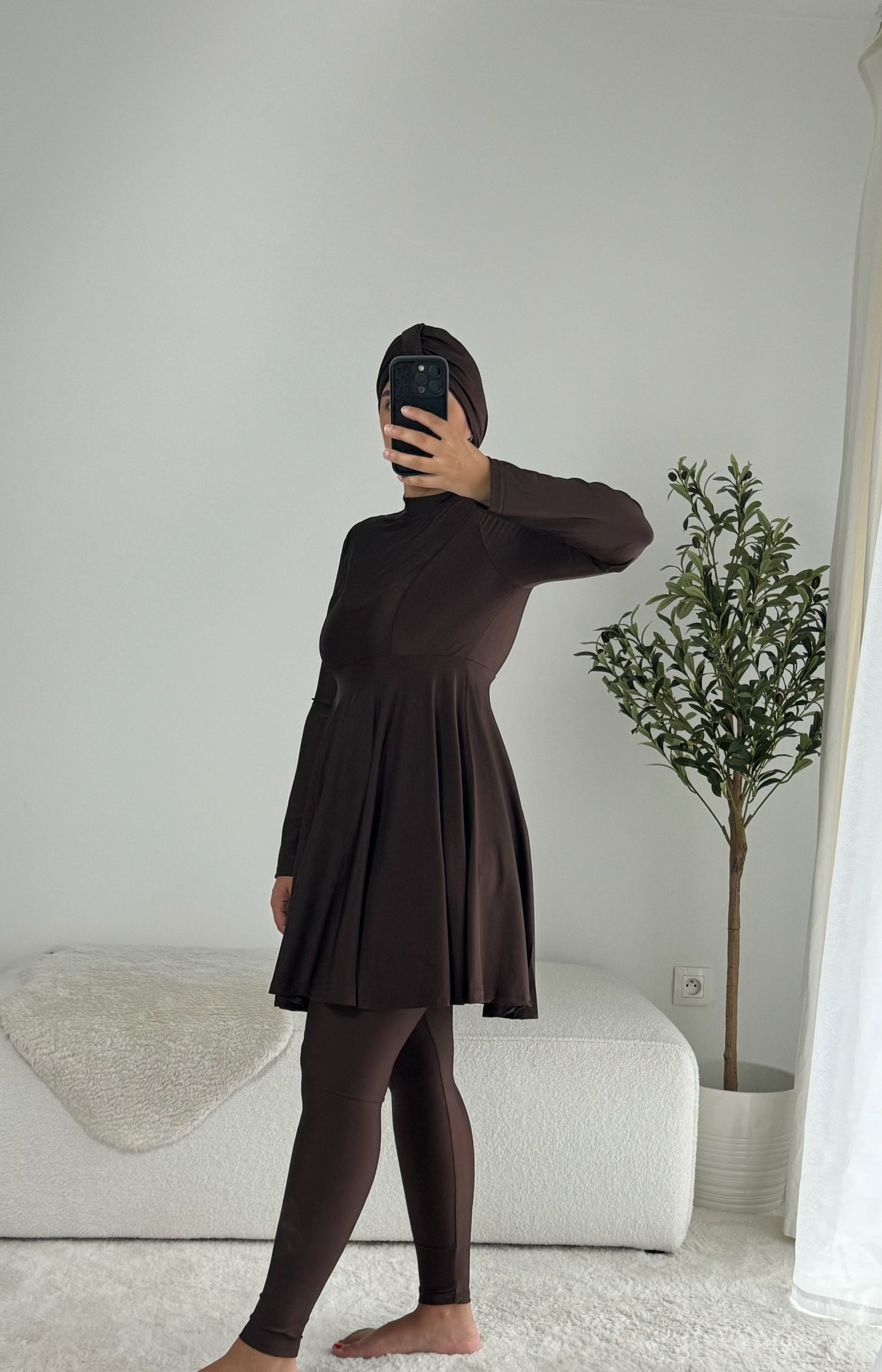BURKINI MINIMALIST marron - QUALITÉ PREMIUM