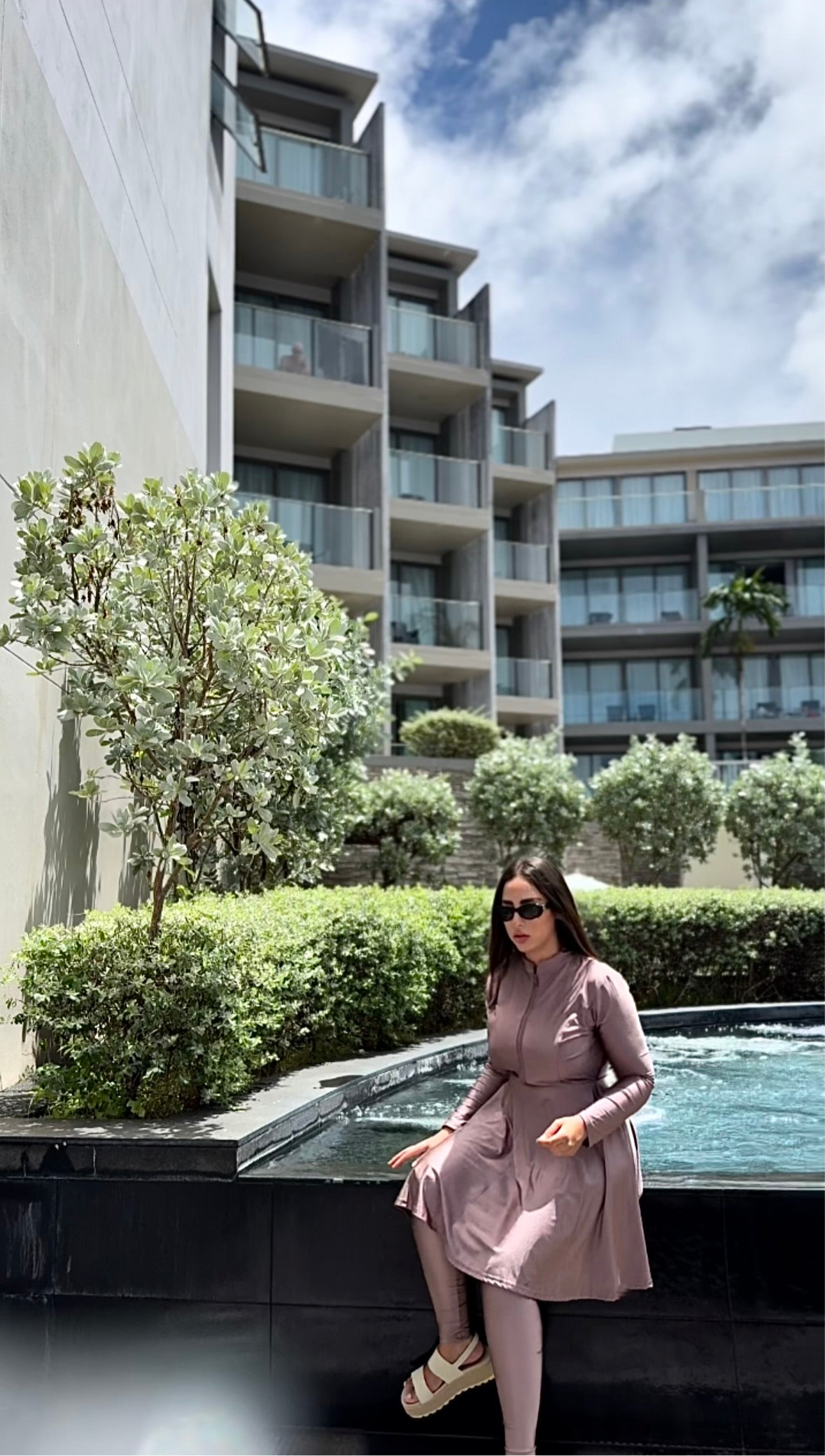 BURKINI À ZIP rose nude - qualité PREMIUM