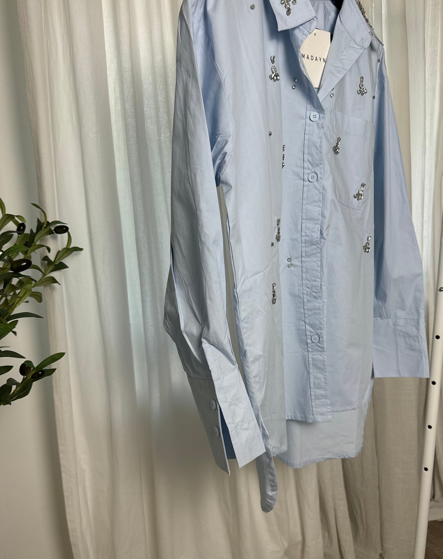 CHEMISE À SEQUINS 100% COTON