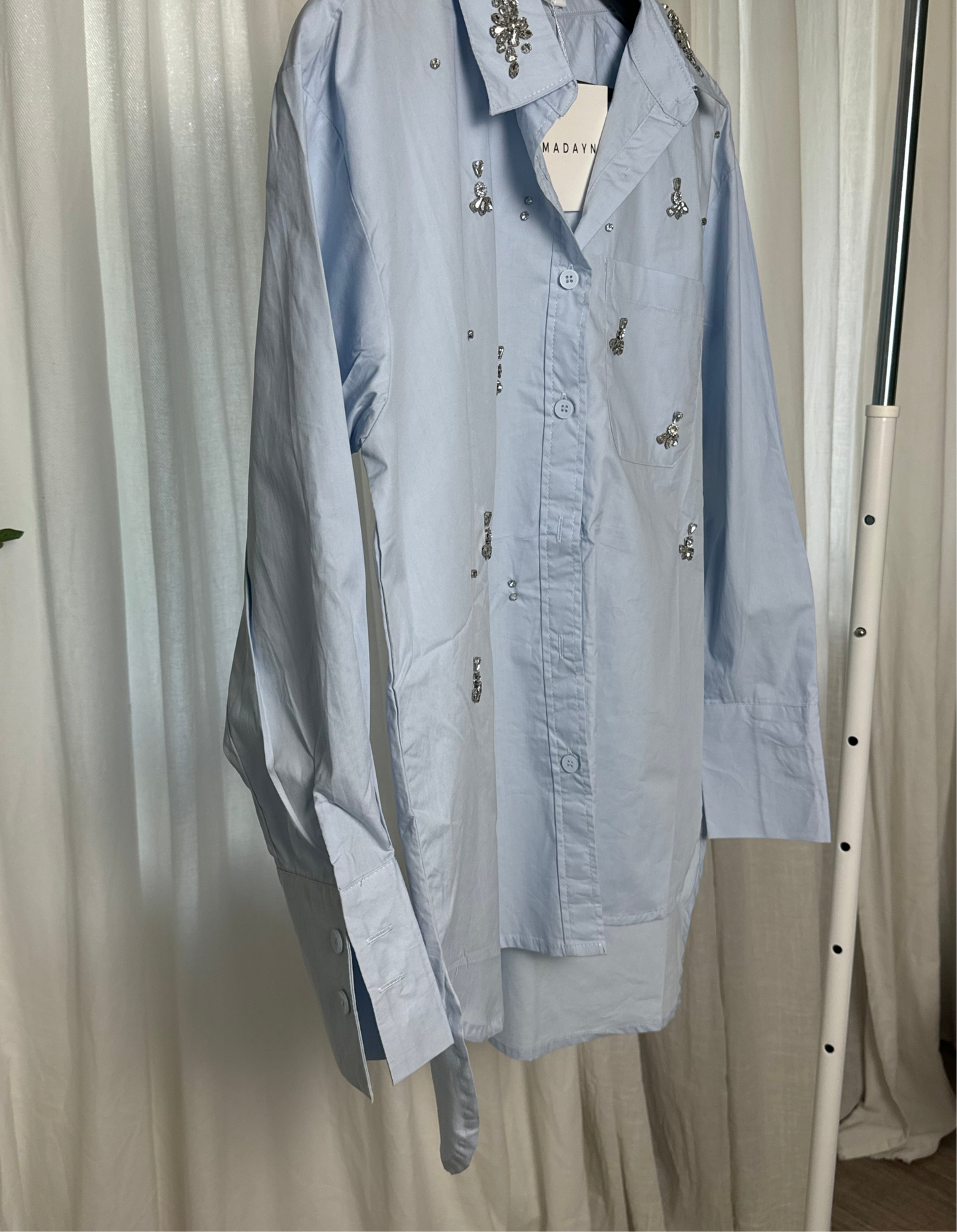 CHEMISE À SEQUINS 100% COTON