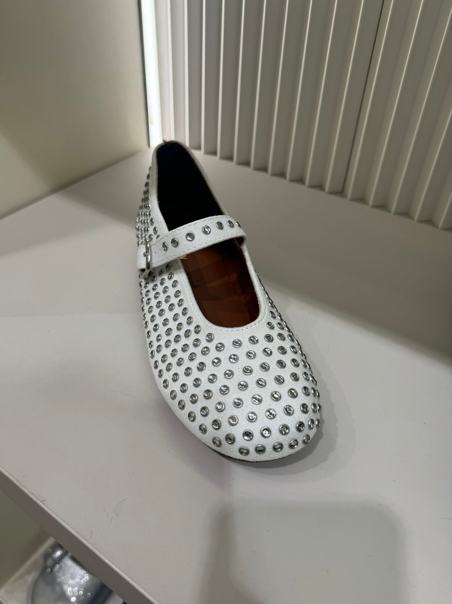BALLERINES À SEQUINS blanc