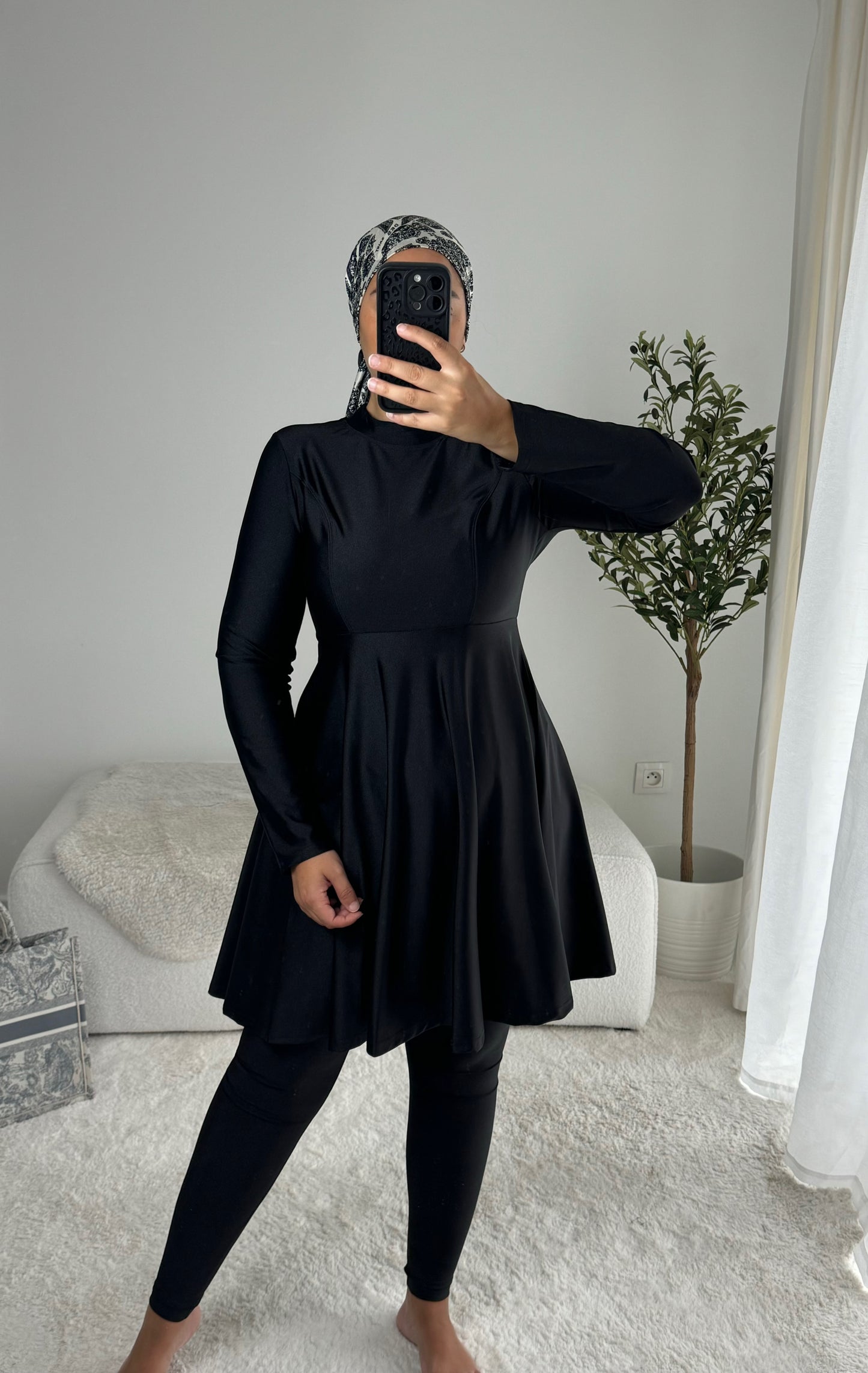 BURKINI MINIMALIST noir - QUALITÉ PREMIUM