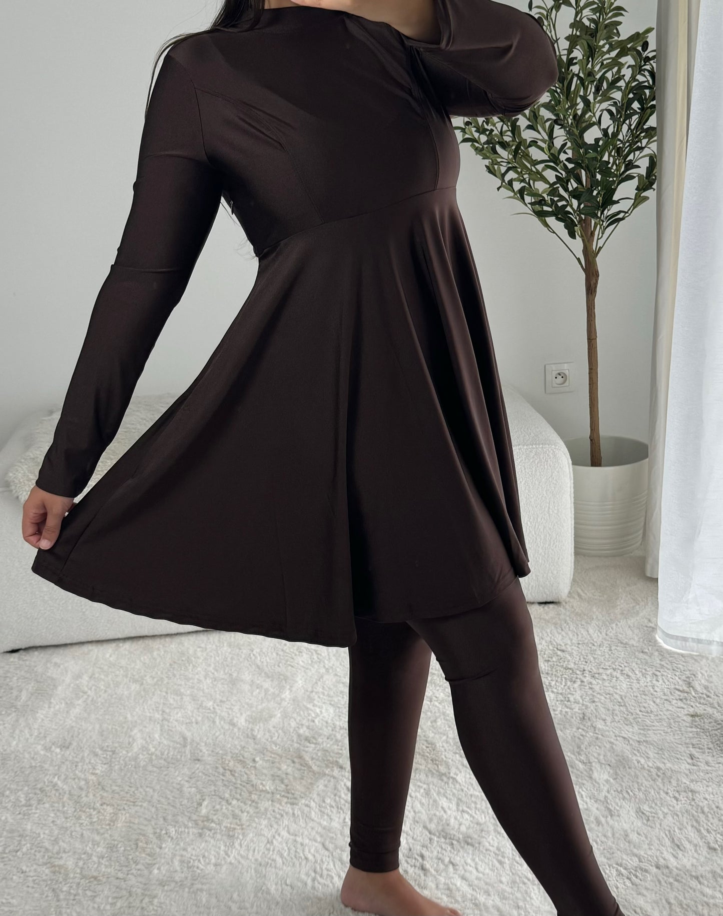 BURKINI MINIMALIST marron - QUALITÉ PREMIUM