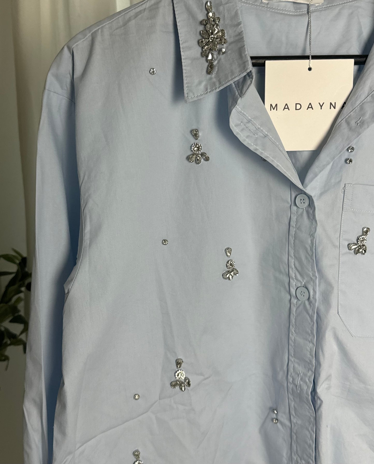 CHEMISE À SEQUINS 100% COTON