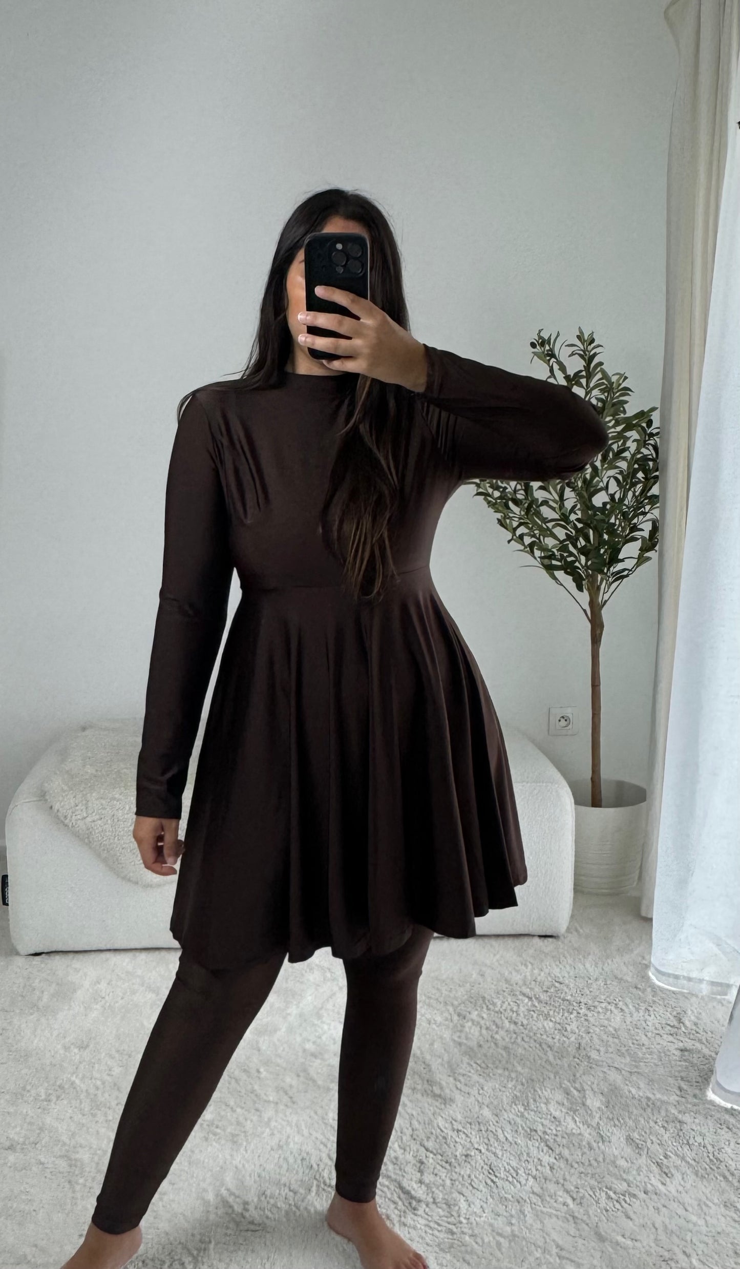 BURKINI MINIMALIST marron - QUALITÉ PREMIUM