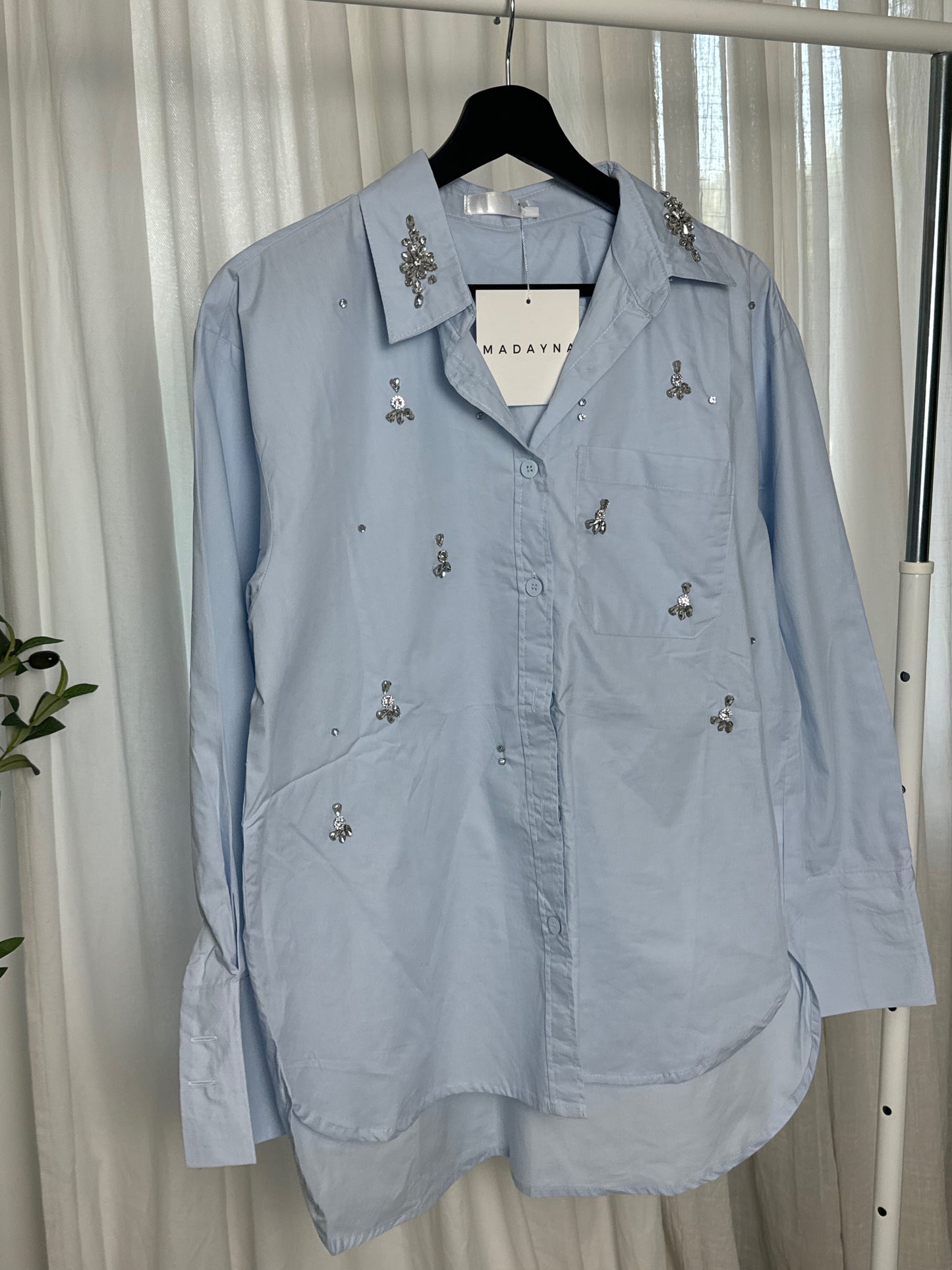CHEMISE À SEQUINS 100% COTON