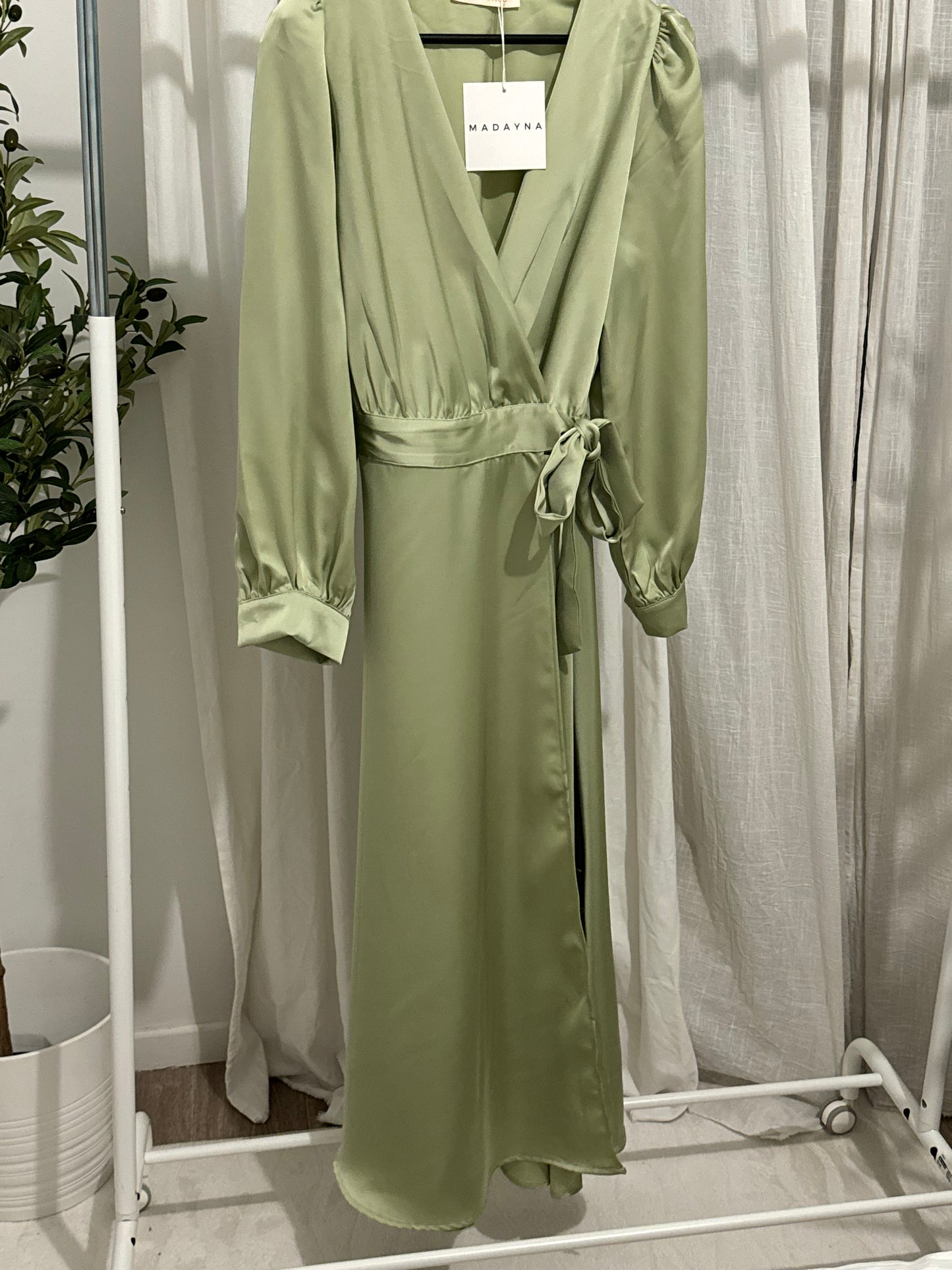 ROBE CACHE CŒUR vert pistache