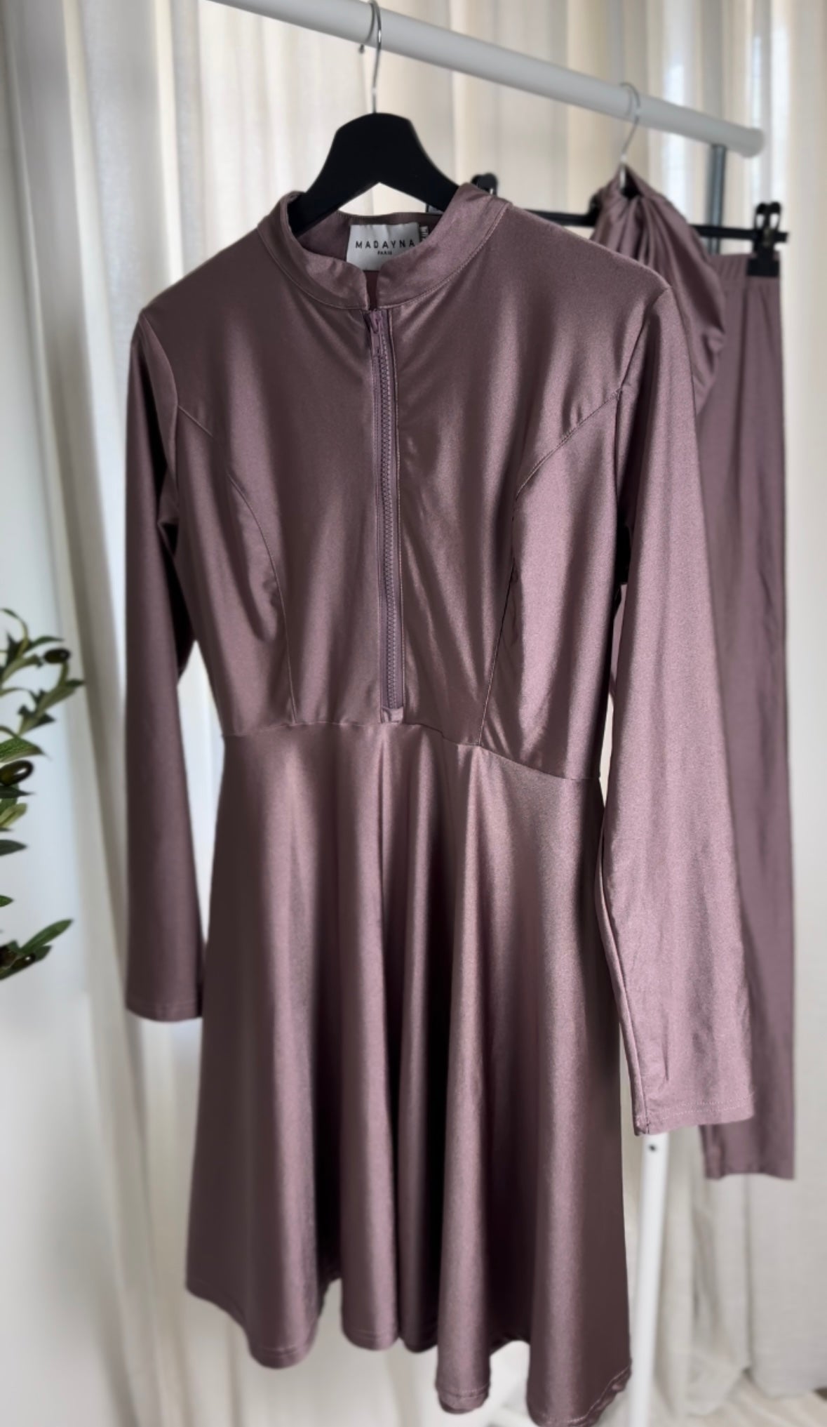 BURKINI À ZIP rose nude - qualité PREMIUM