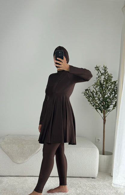 BURKINI MINIMALIST marron - QUALITÉ PREMIUM