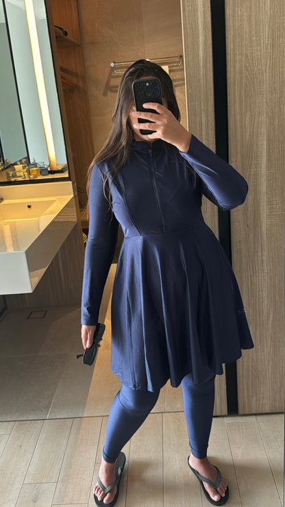 BURKINI À ZIP bleu marine - QUALITÉ PREMIUM