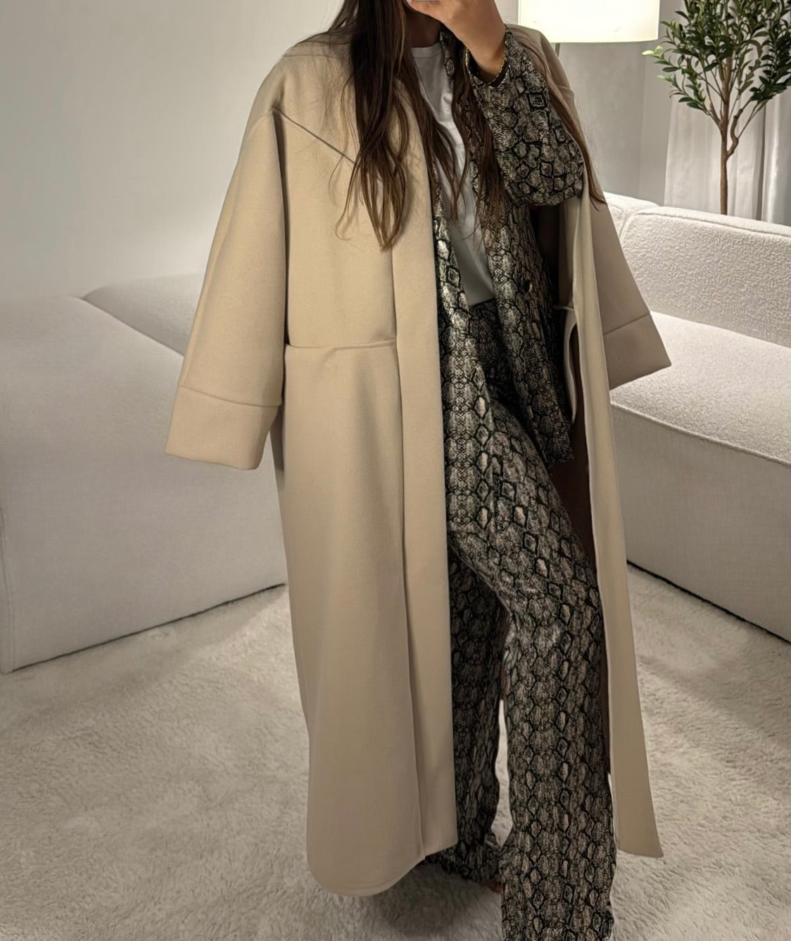 Manteau long oversize [ beige ]