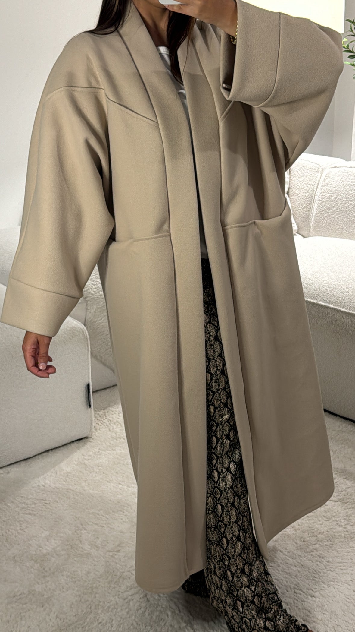 Manteau long oversize [ beige ]