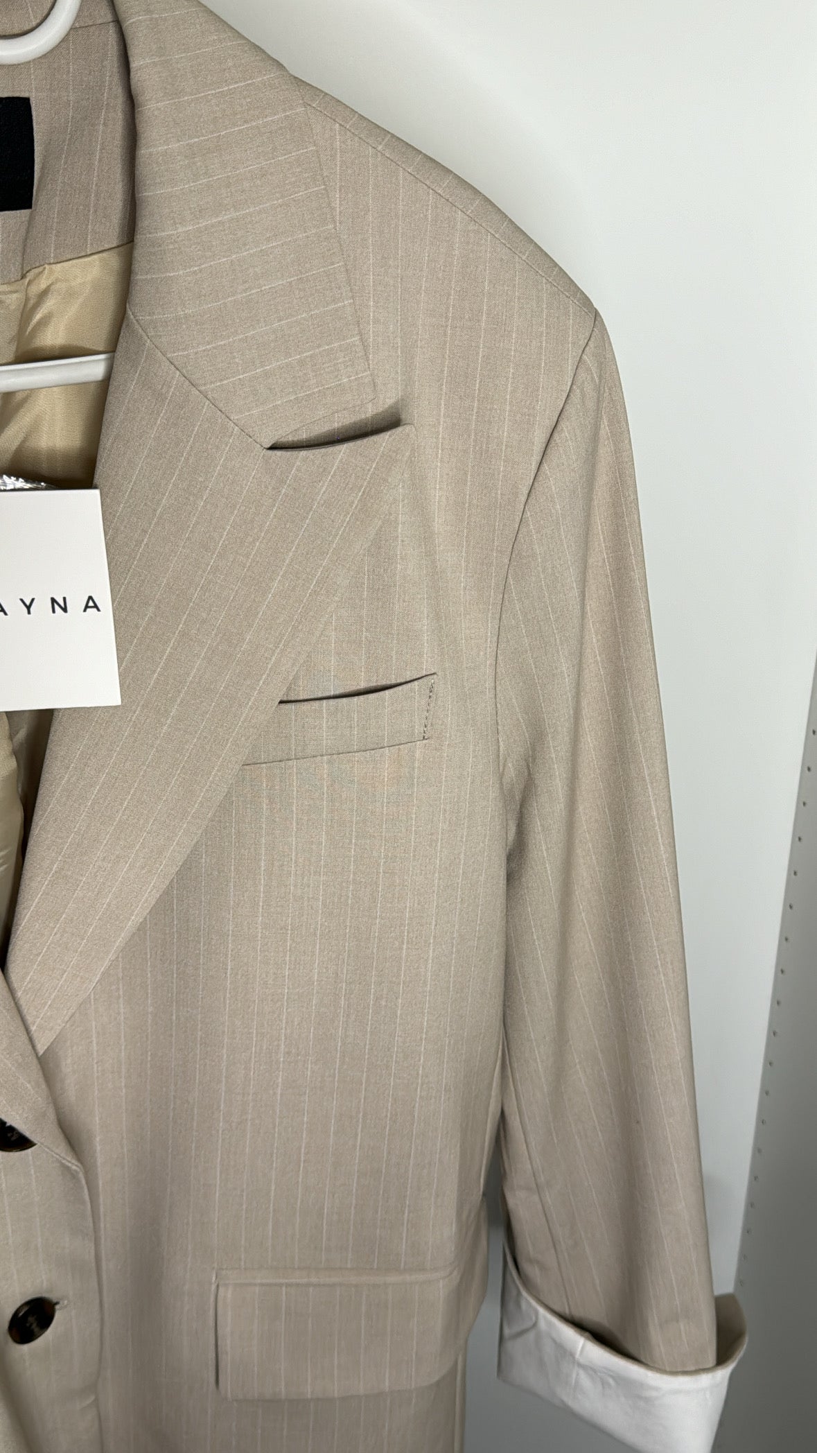 Blazer à rayures over size [ beige ]