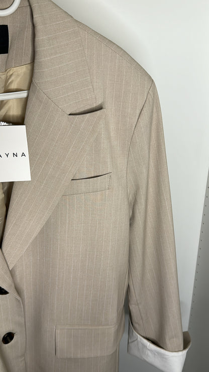 Blazer à rayures over size [ beige ]