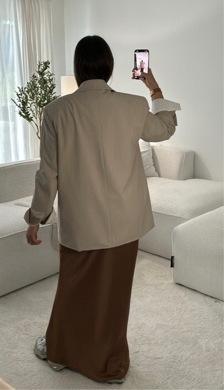 Blazer à rayures over size [ beige ]