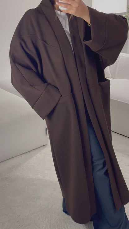 Manteau long oversize [ marron ]