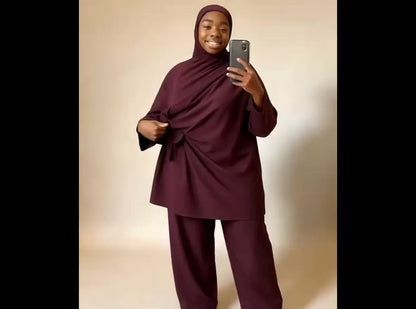 BURKINI PALAZZO - bordeaux - QUALITÉ PREMIUM édition limitée